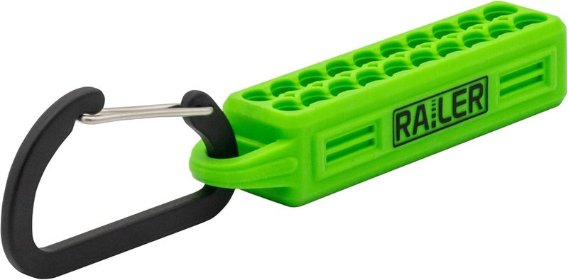 Railer Screwdriver Bit Holder Storage Organizer – 20-Hole Hi-Vis Bit Holder with Carabiner - Image 1